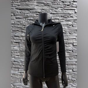 Soho Girls Black Zip Hoodie Jacket NWT One Size Stretch Athleisure